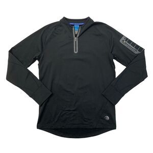 Mondetta Training Sweatshirt Mens M Medium Black Running Quarter Zip Thumb Holes